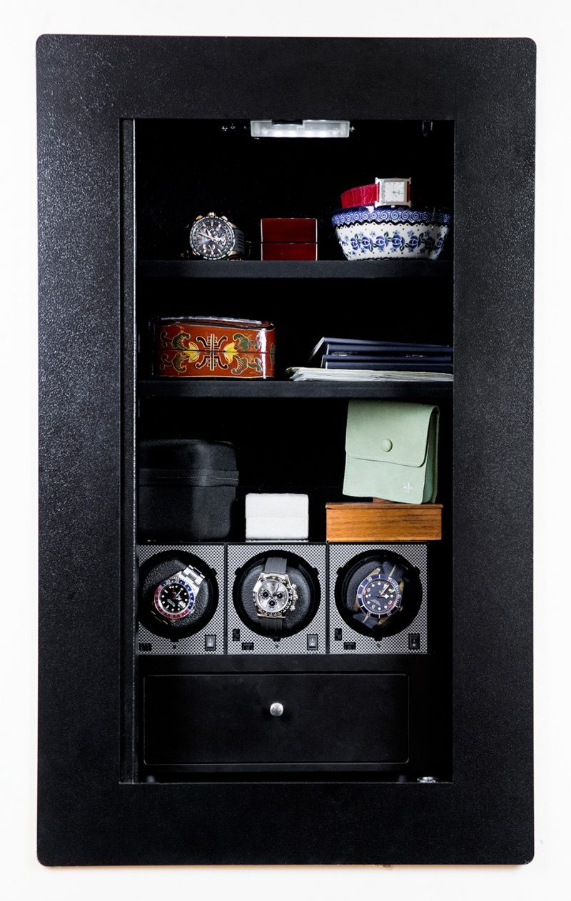 BlumSafe Luxury Display Door Watch Winder Wall Safe USA Built Gen 2.0