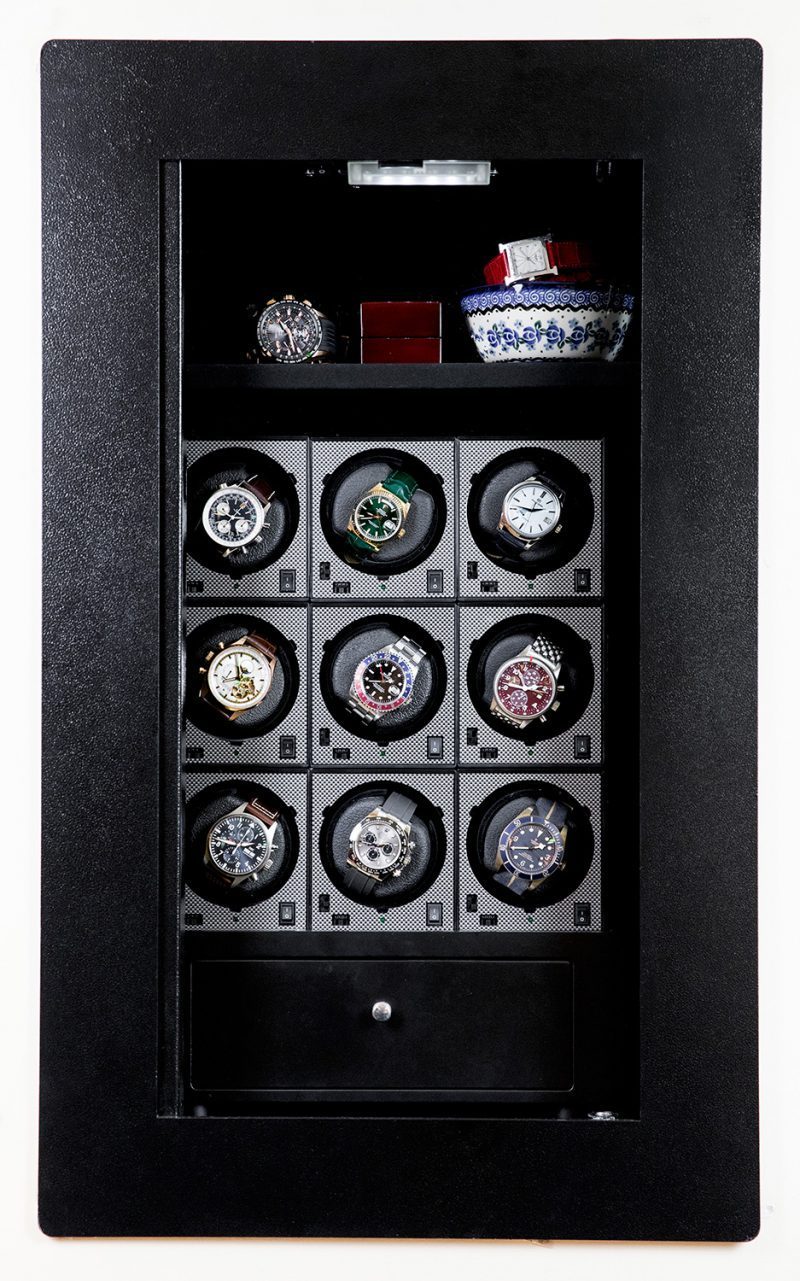 BlumSafe Luxury Display Door Watch Winder Wall Safe USA Built Gen 2.0