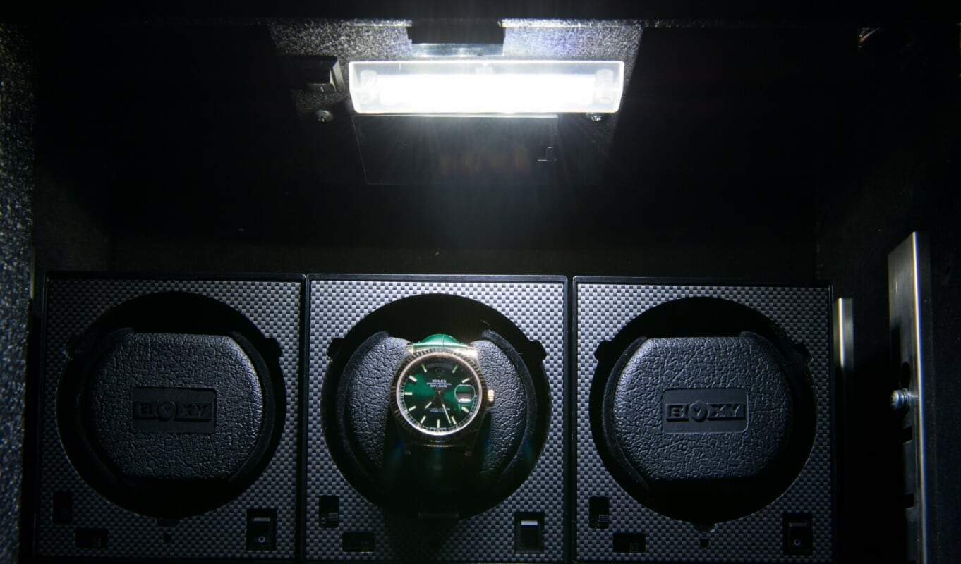 BlumSafe Luxury Display Door Watch Winder Wall Safe USA Built Gen 2.0